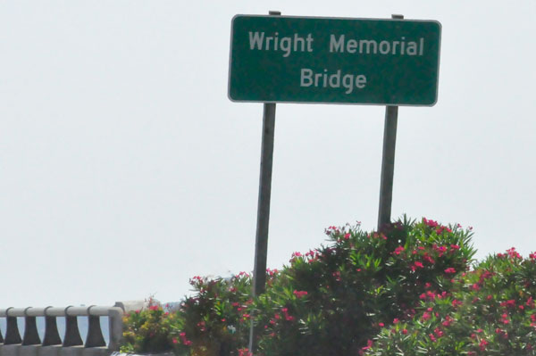 Wright Memorial Bridge sign